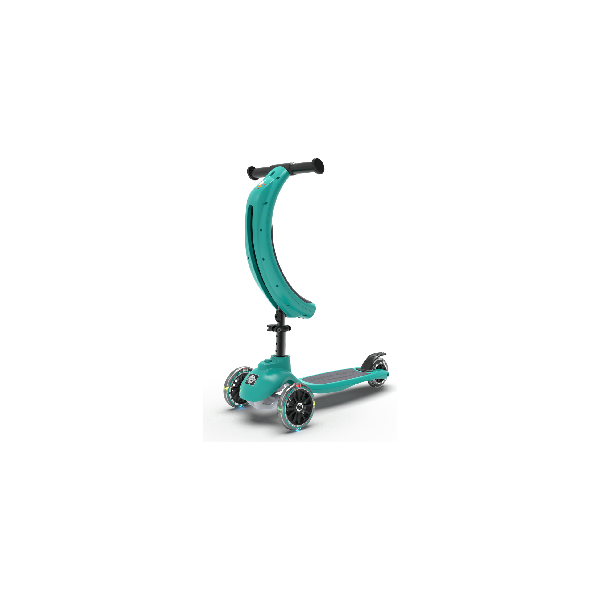 Ride-Ezy Kick & Go Scooter - Woodland Green stage 3 front left