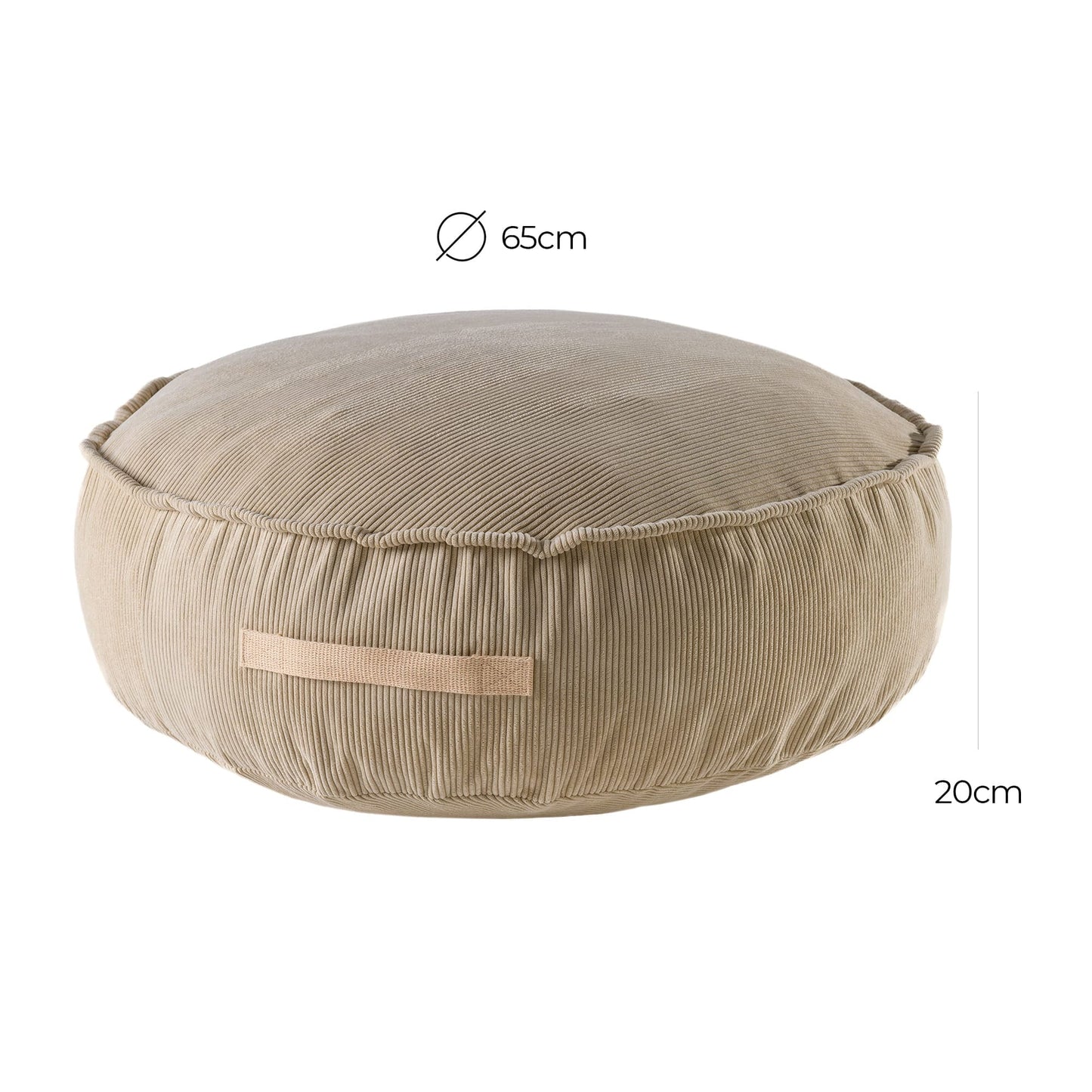 MeowBaby Corduroy Pouffe For Children - Sand dimensions