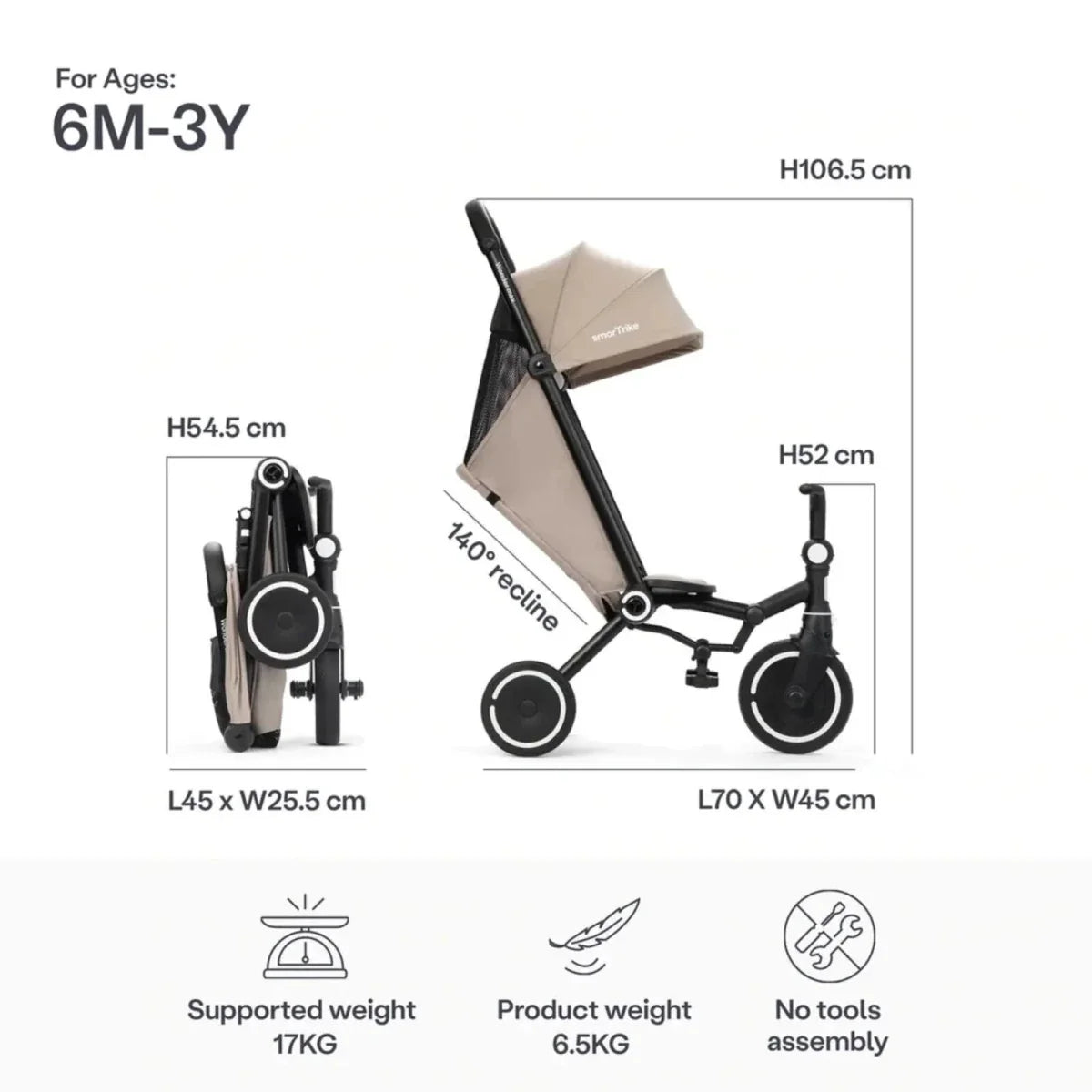 smarTrike Wonder Max Trike - Stone