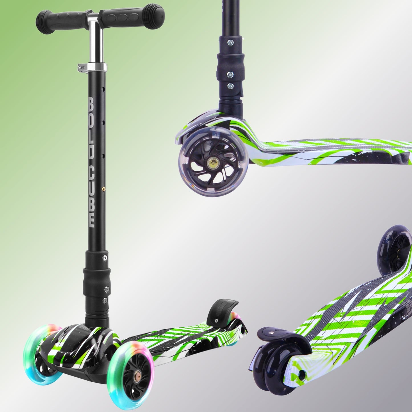 BOLDCUBE Swift Green - Big 3 Wheel Scooter