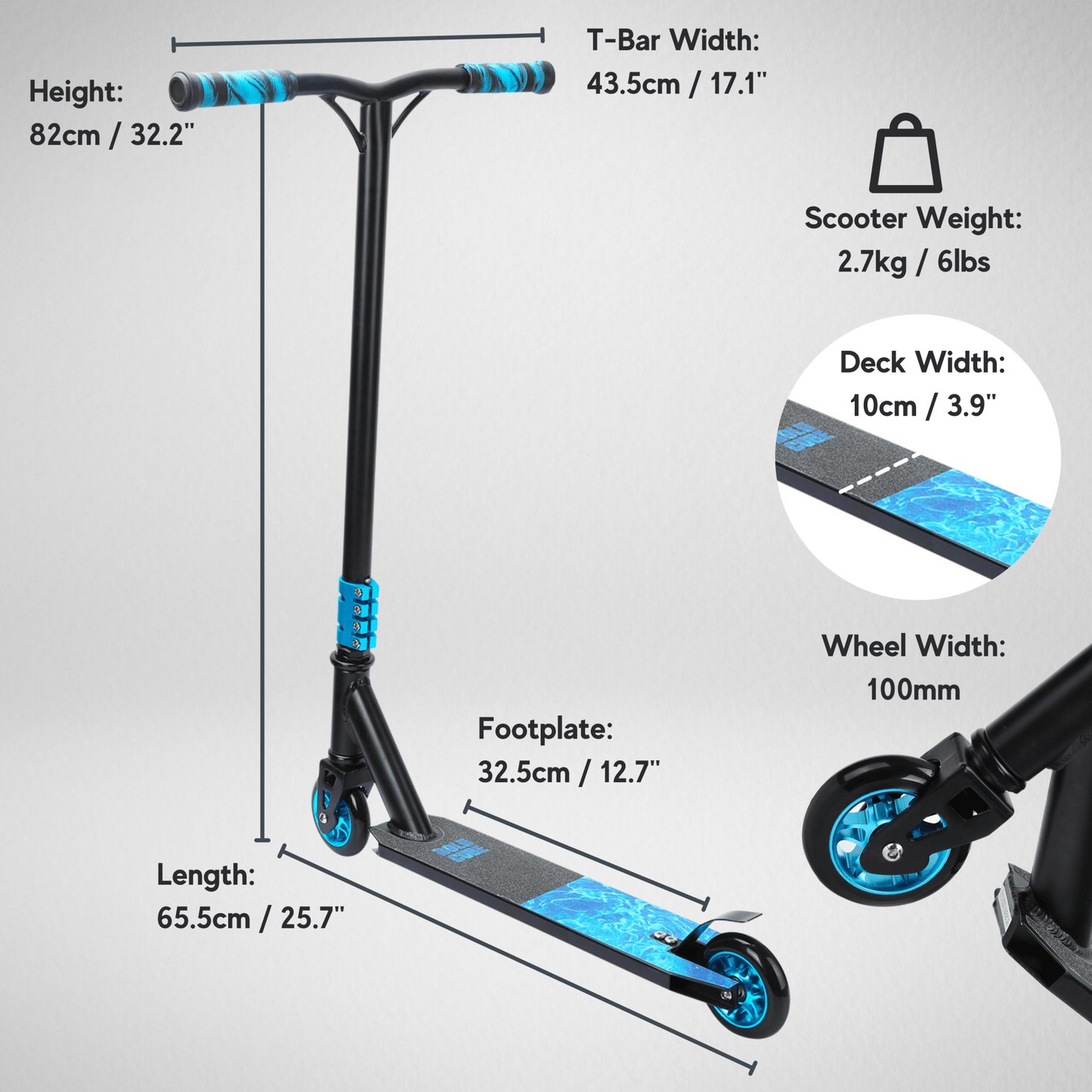 BOLDCUBE Navy - Deluxe Stunt Scooter