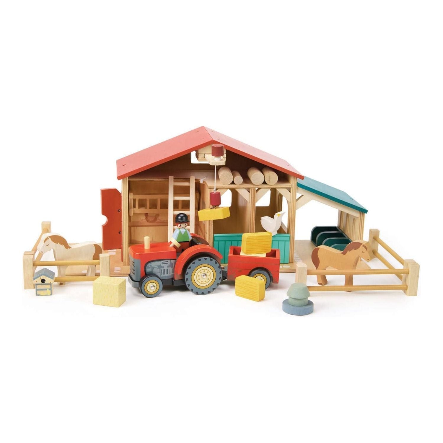 Farmyard Tractor - The Online Toy Shop - Wooden Toy Vehicles - 3