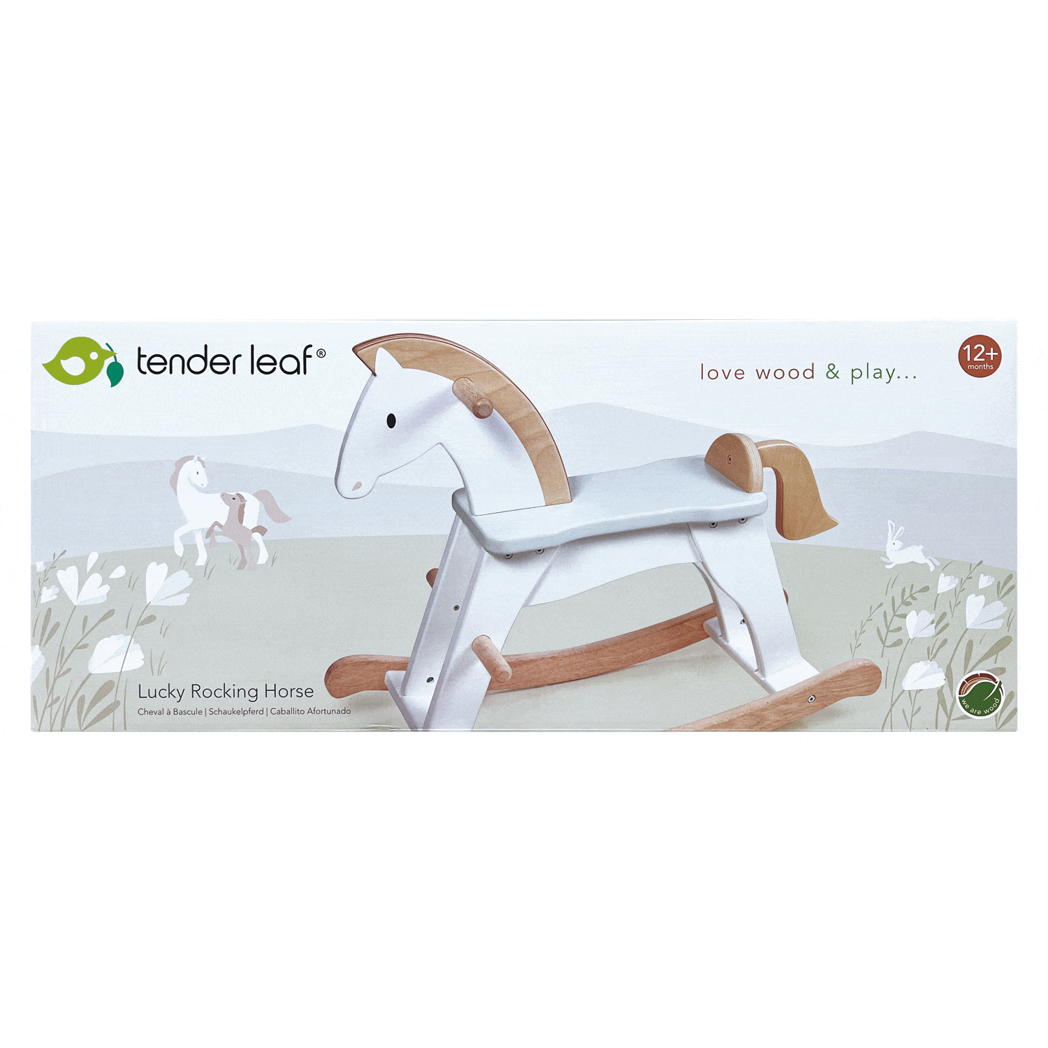 Tender Leaf Lucky Wooden Rocking Horse box