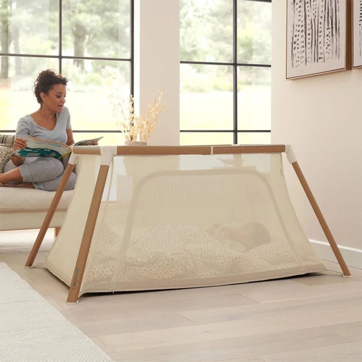Tutti Bambini CoZee Go Day & Night Bundle - Scandinavian Walnut/Ecru