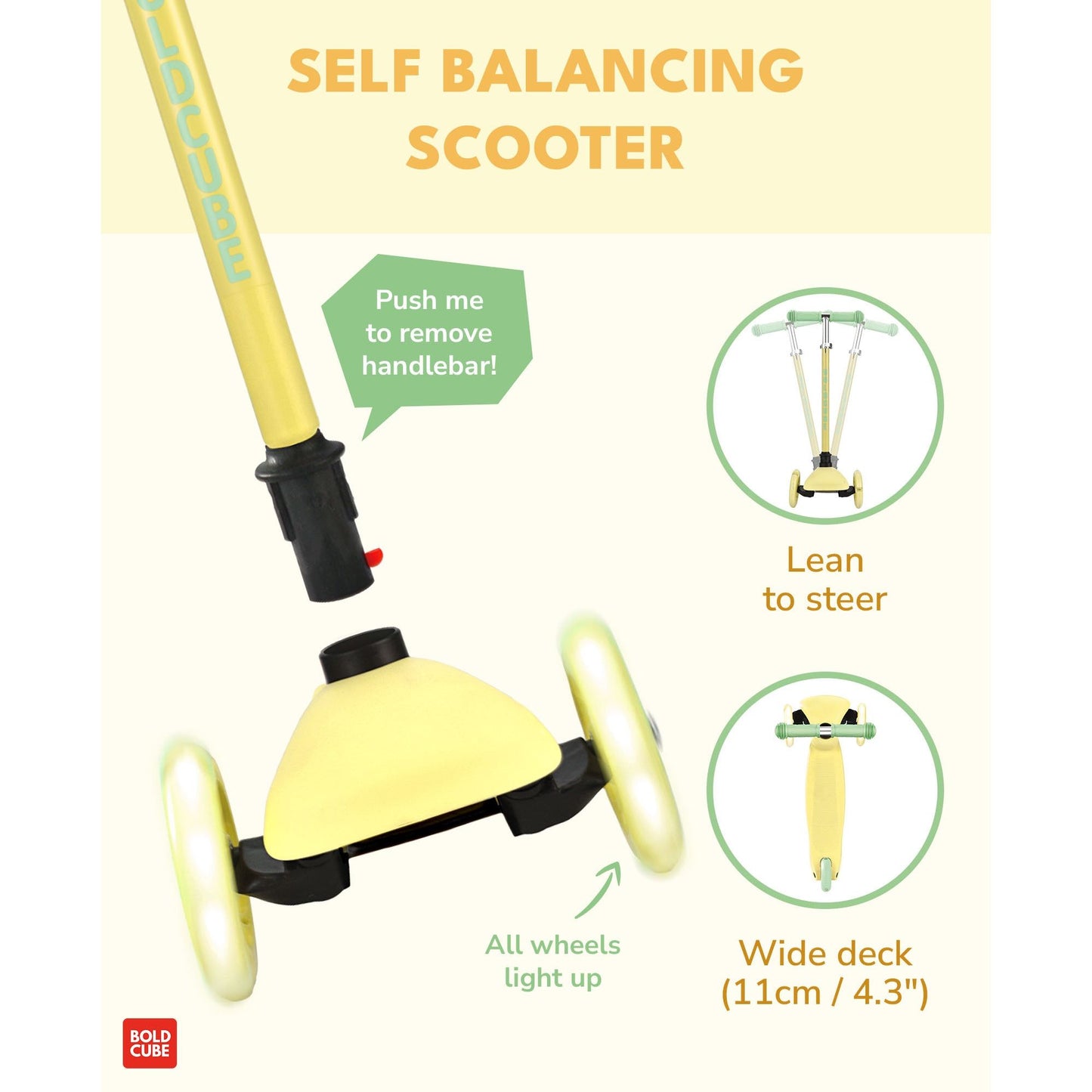 BOLDCUBE Lemon - Teeny 3 Wheel Scooter