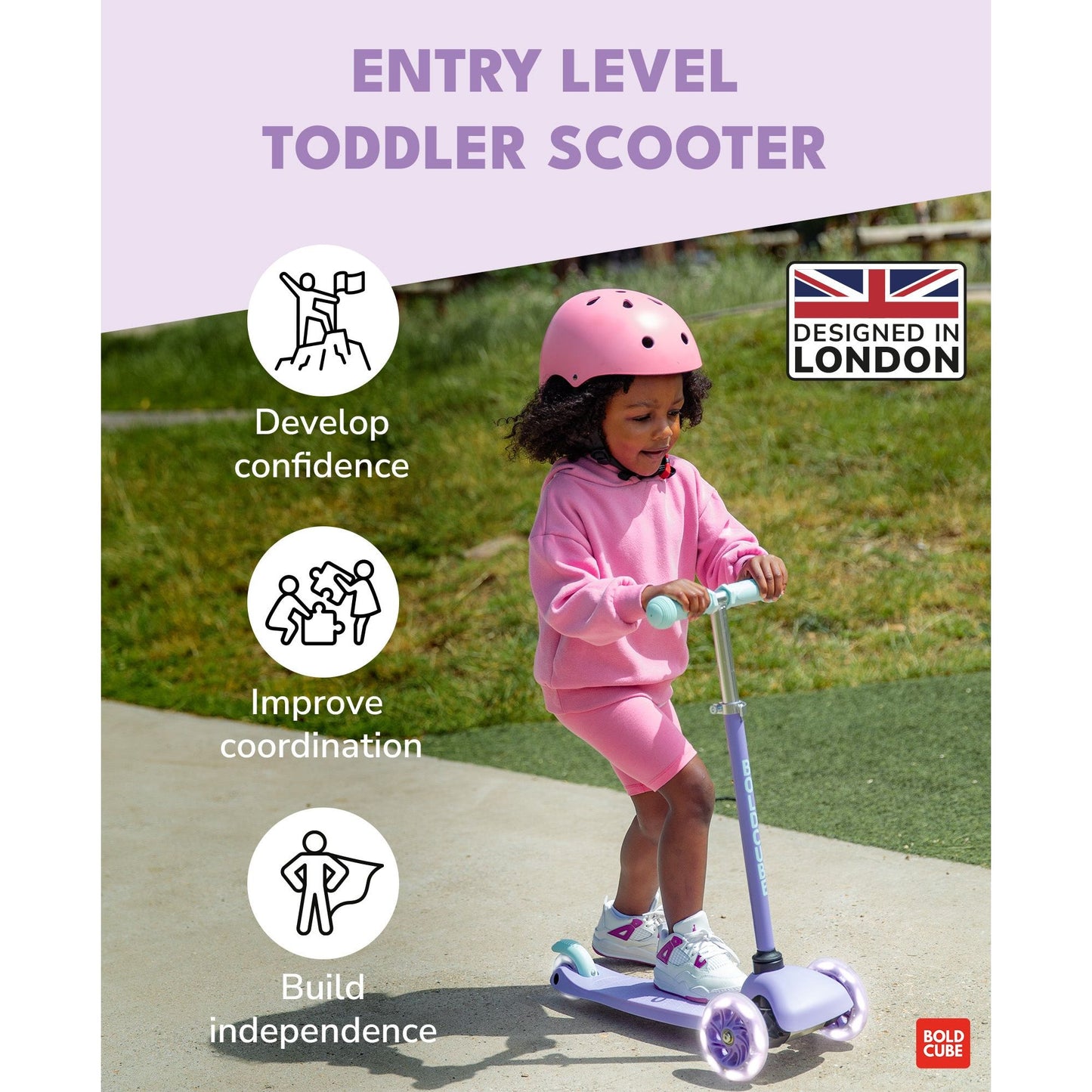 BOLDCUBE Lilac - Teeny 3 Wheel Scooter