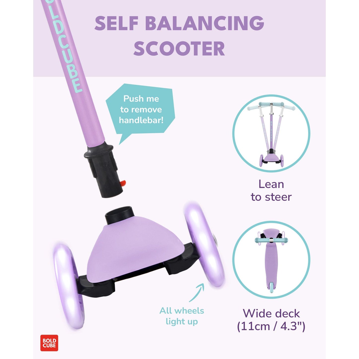 BOLDCUBE Lilac - Teeny 3 Wheel Scooter