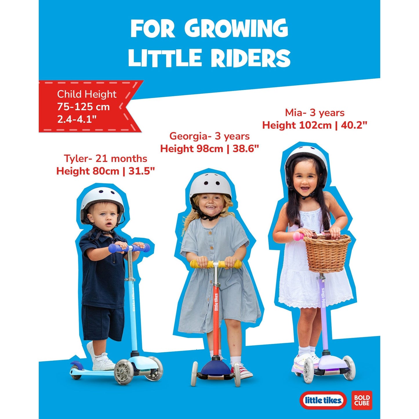 BOLDCUBE Little Tikes Kids 3 Wheel Scooter