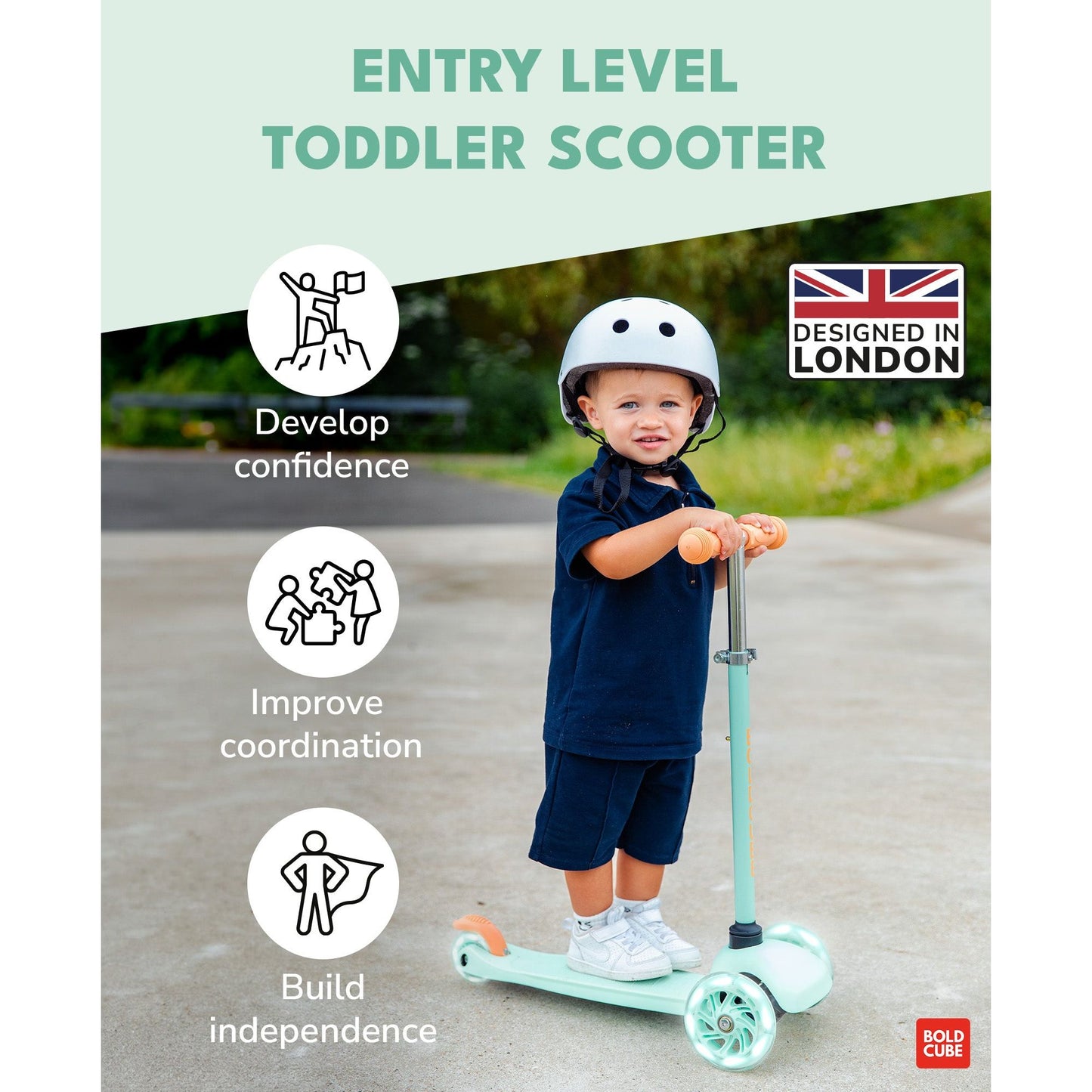 BOLDCUBE Mint - Teeny 3 Wheel Scooter