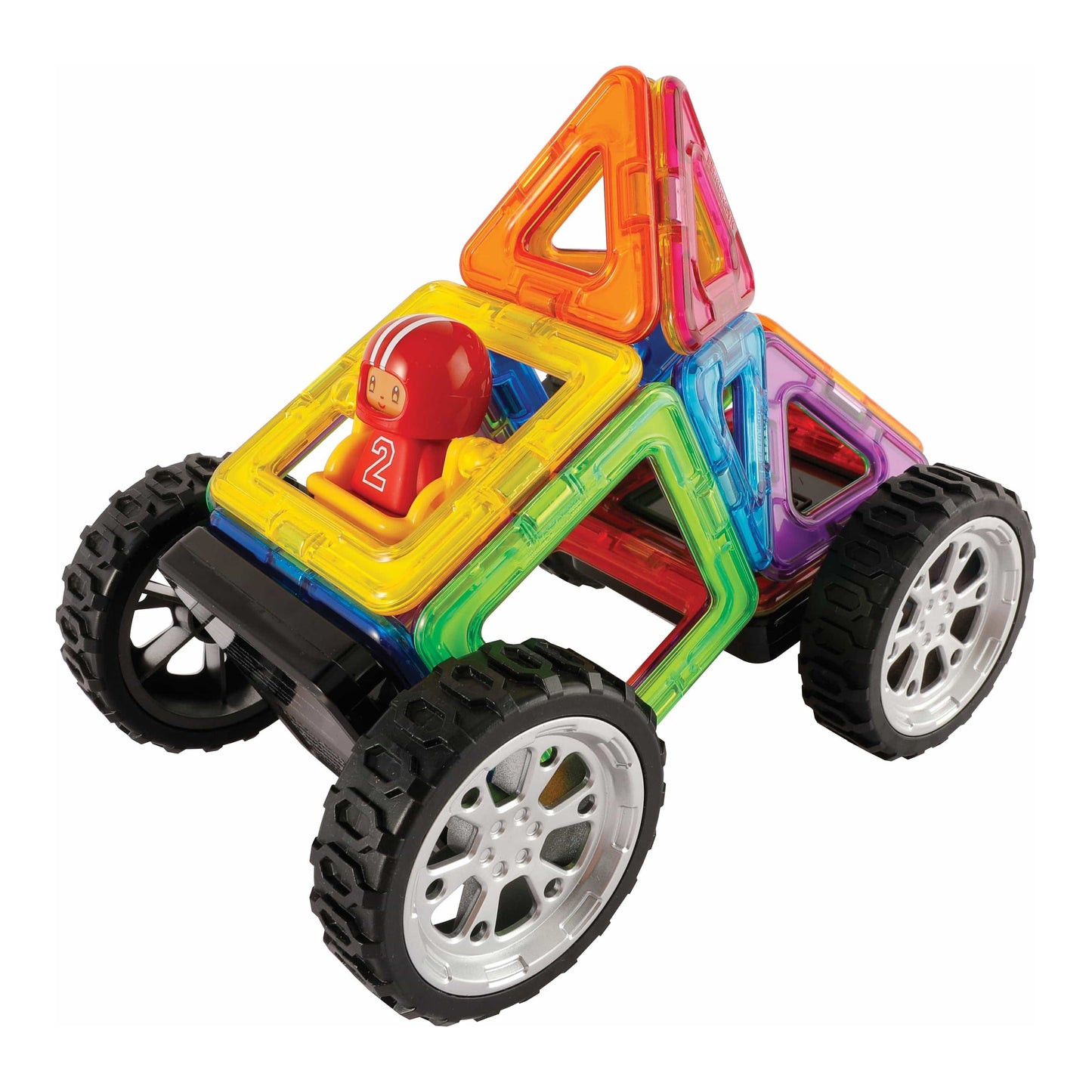 car made using Magformers Construction Toy WOW Plus Cars & Puzzles Set 