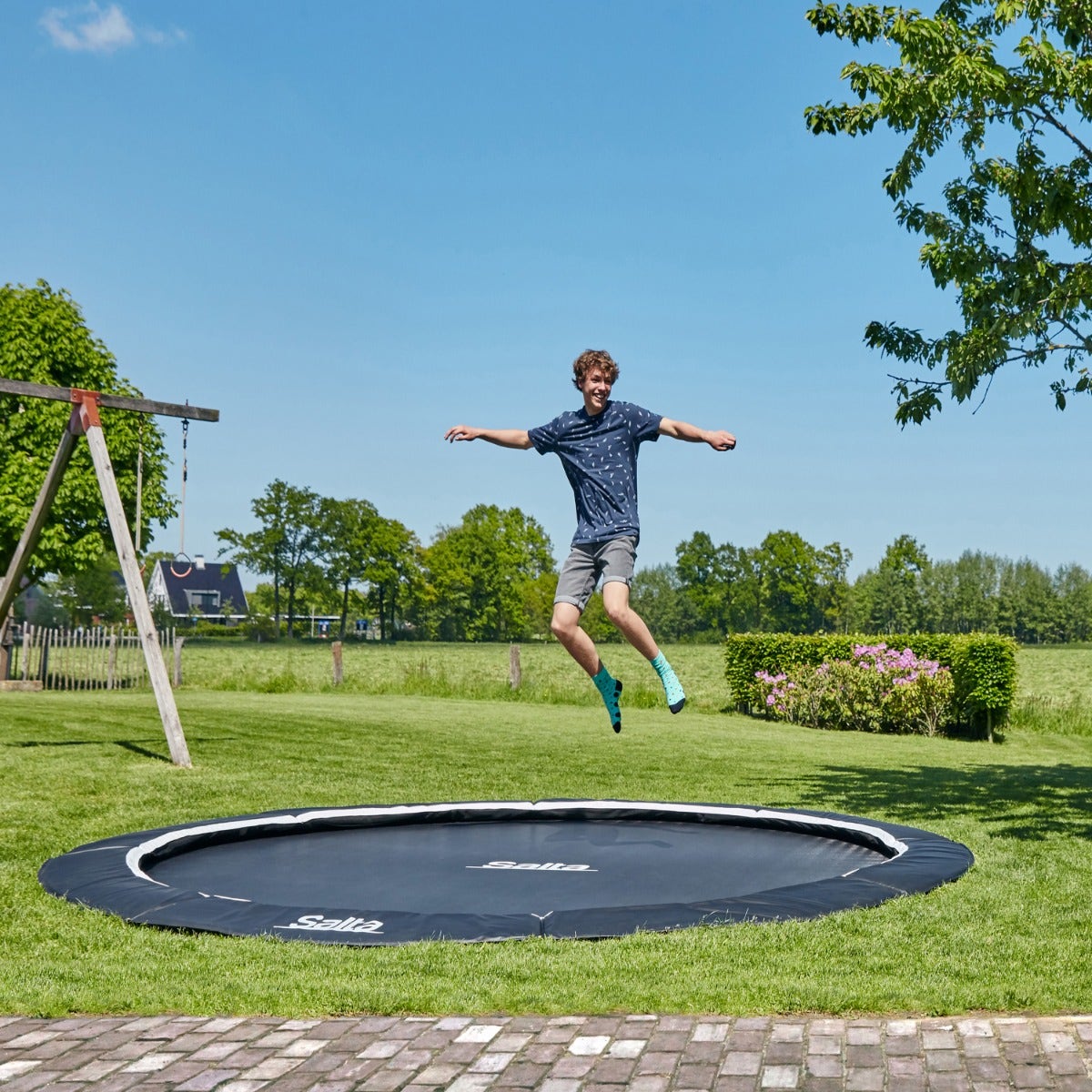 8ft 2" Salta Black Royal Baseground Round Trampoline