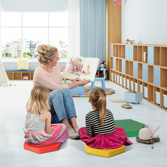6 Pieces Kids Foam Seat Floor Cushions with Handle-Colourful - The Online Toy Shop - Costway - 1