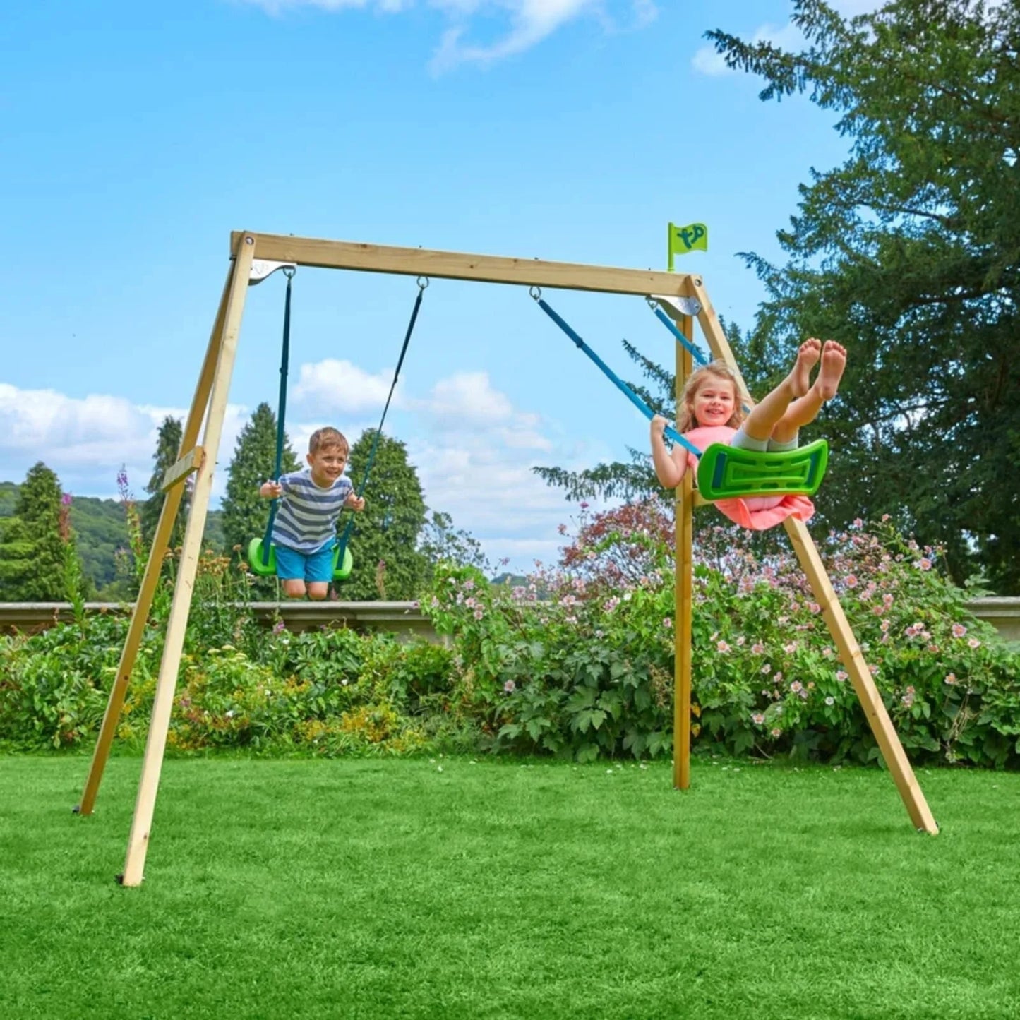 TP Forest Wooden Double Swing Set