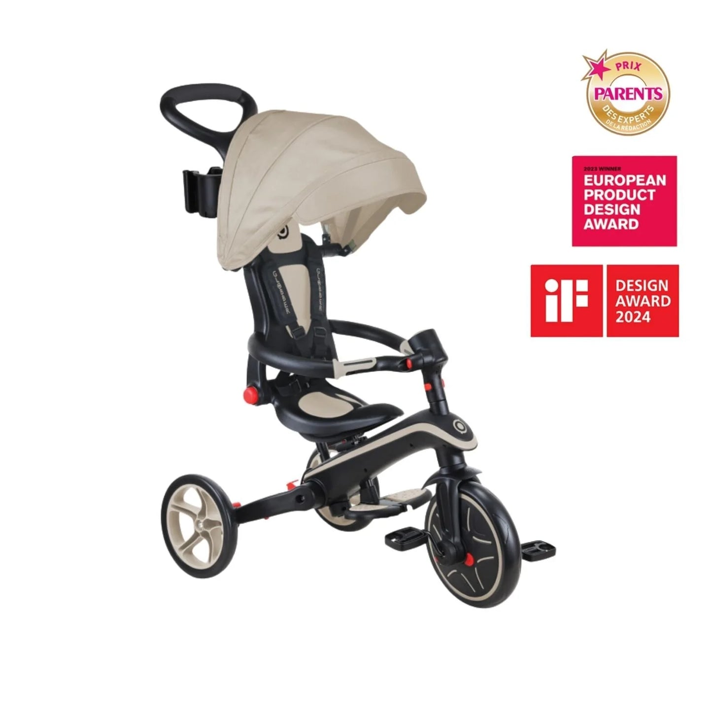 Globber Explorer Trike 4-in-1 Foldable - Taupe