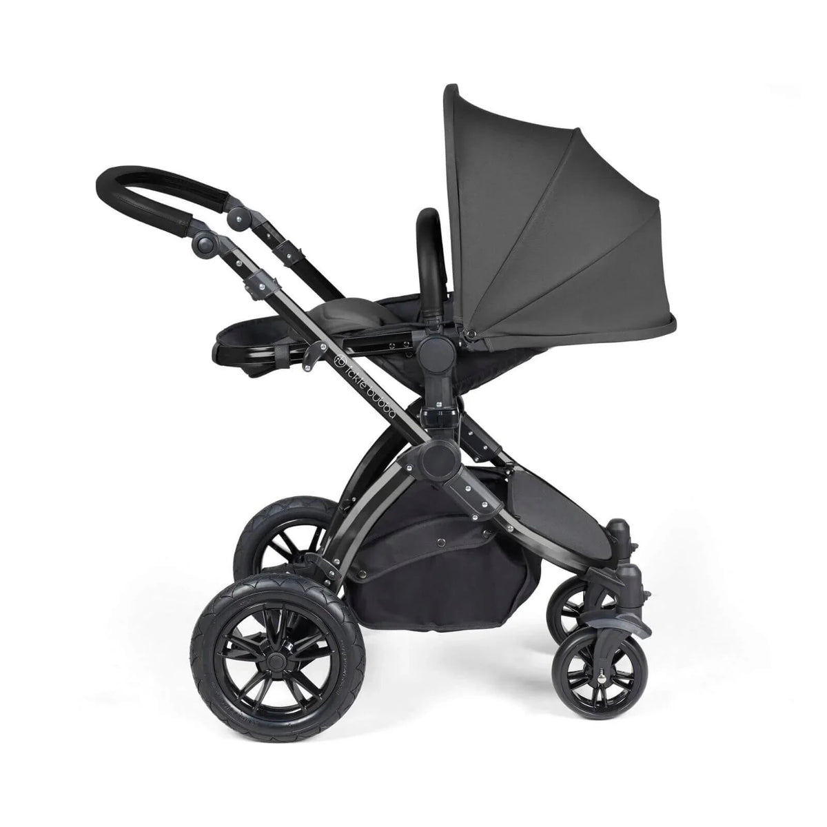 Ickle Bubba Stomp Luxe 2 in 1 Pushchair & Carrycot - Black/Charcoal Grey/Black