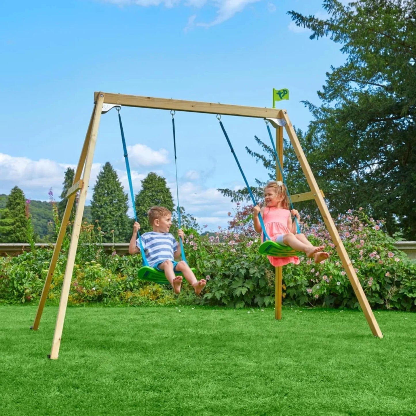 TP Forest Wooden Double Swing Set