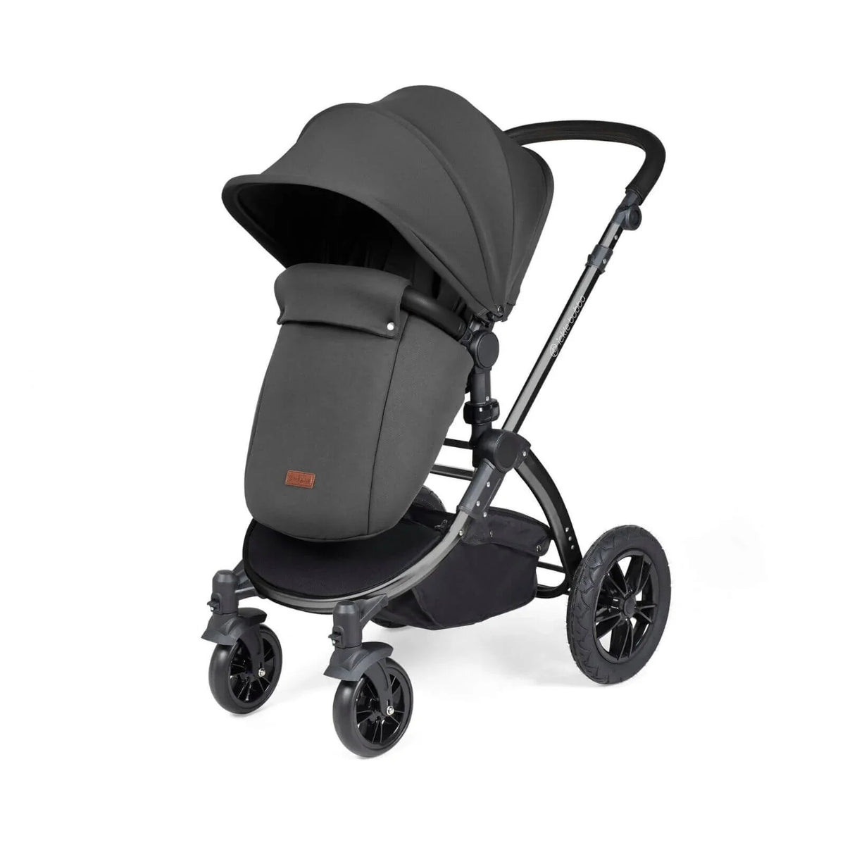 Ickle Bubba Stomp Luxe 2 in 1 Pushchair & Carrycot - Black/Charcoal Grey/Black