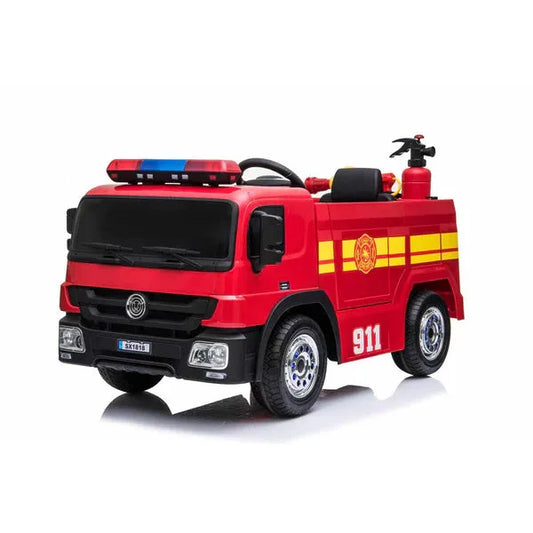 Kids’ 12V Electric Red Fire Engine Ride-On – Water Gun