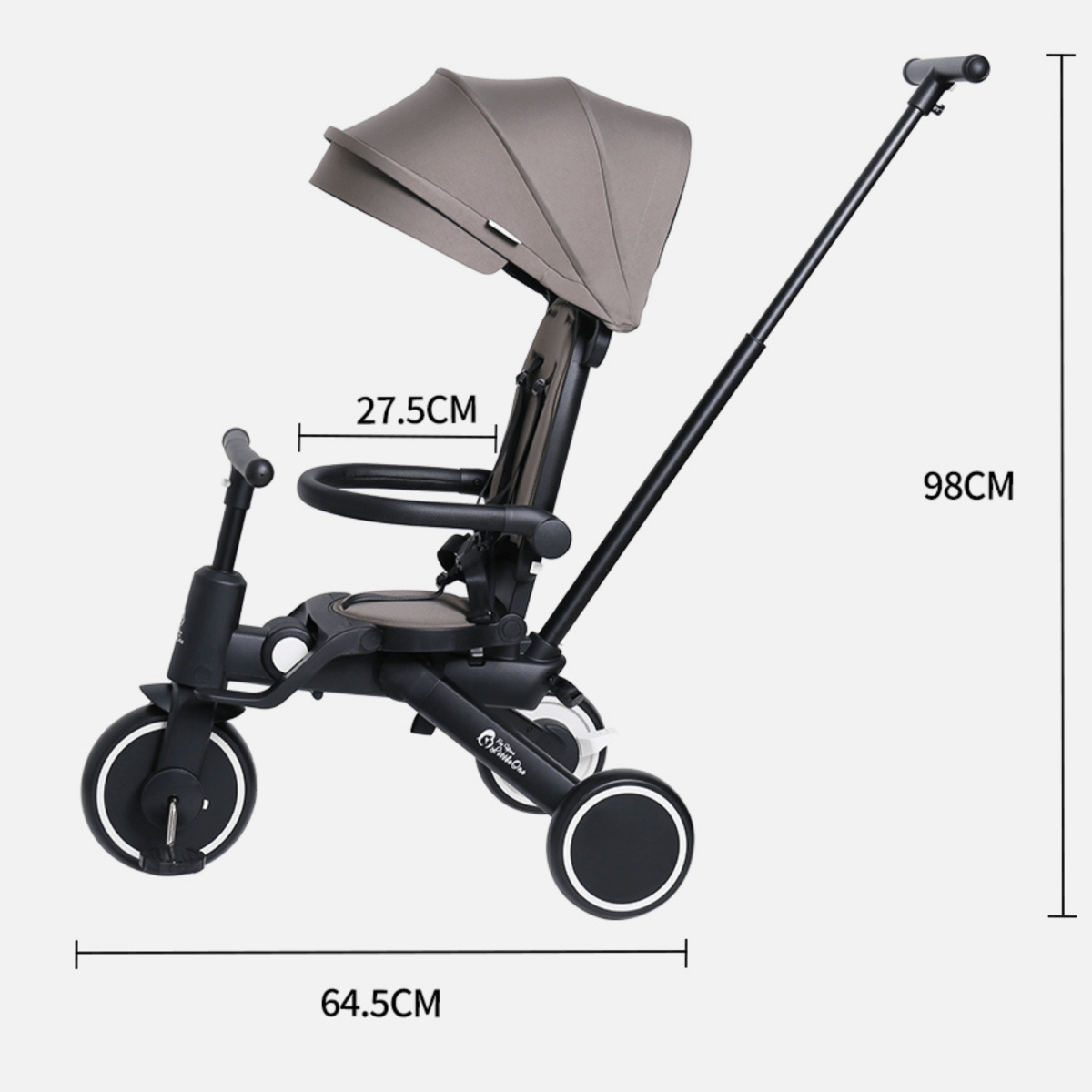 Foryourlittleone Xplor 6 in 1 Foldable Trike - Grey Olive (10m-4y)