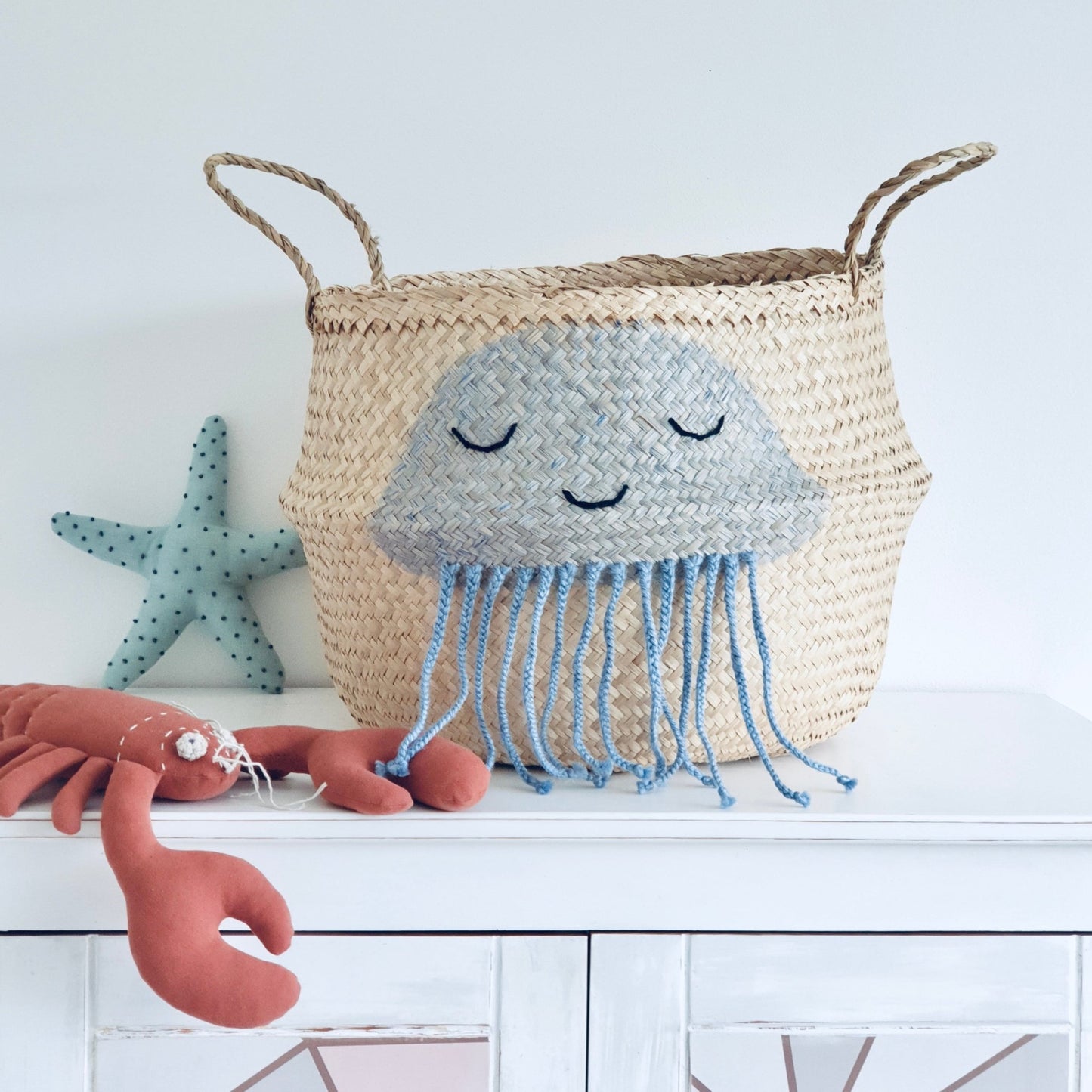 Blue Jellyfish Basket - Extra Large