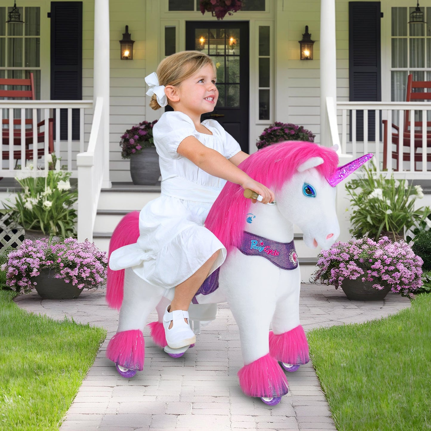 Model Y Pink Unicorn Rideable Toy for Age 3-4