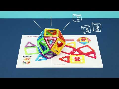 video of shapes made using Magformers Construction Toy WOW Plus Cars & Puzzles Set 