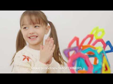 video of girl playing with Magformers Construction Toys Challenger 30 Piece Set