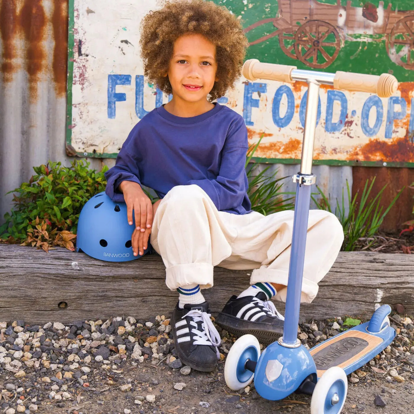 BANWOOD 3-WHEEL SCOOTER VINTAGE - BLUE
