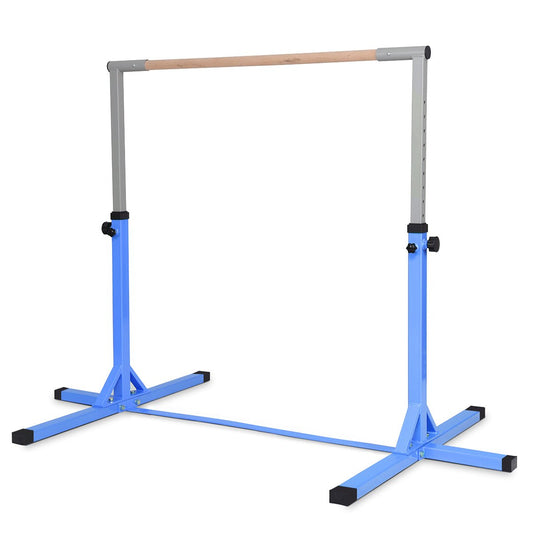 Children's Height Adjustable Gymnastics Training Bar, 90-150cm-Blue