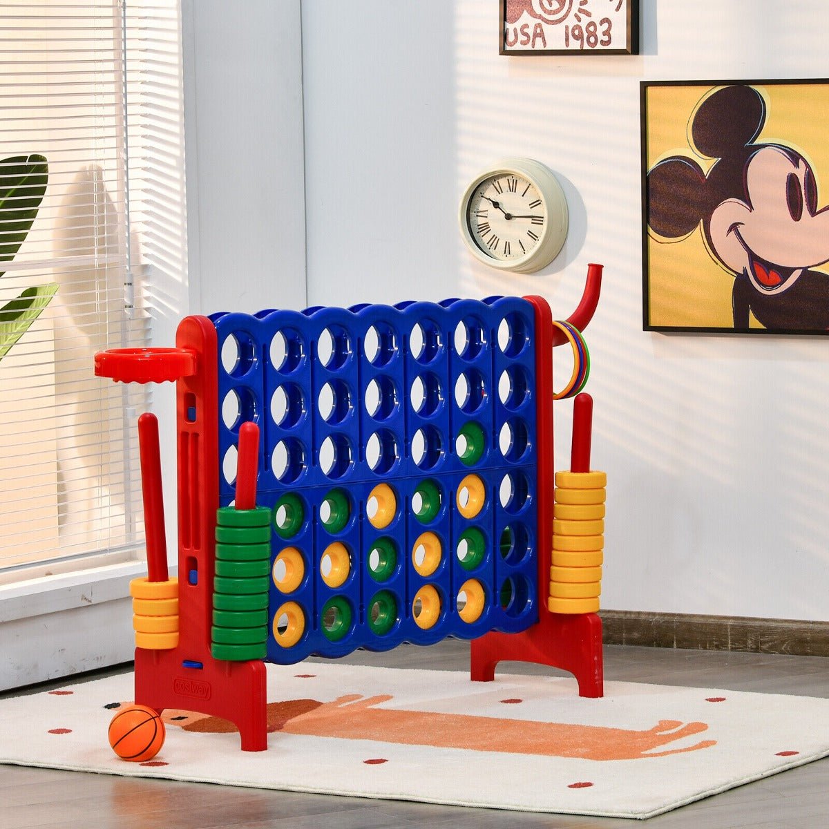 Giant Connect 4 Game Jumbo with 42 Rings-Red