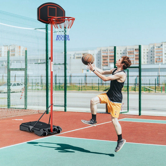 Freestanding Adjustable Height Basketball Stand Hoop -Red