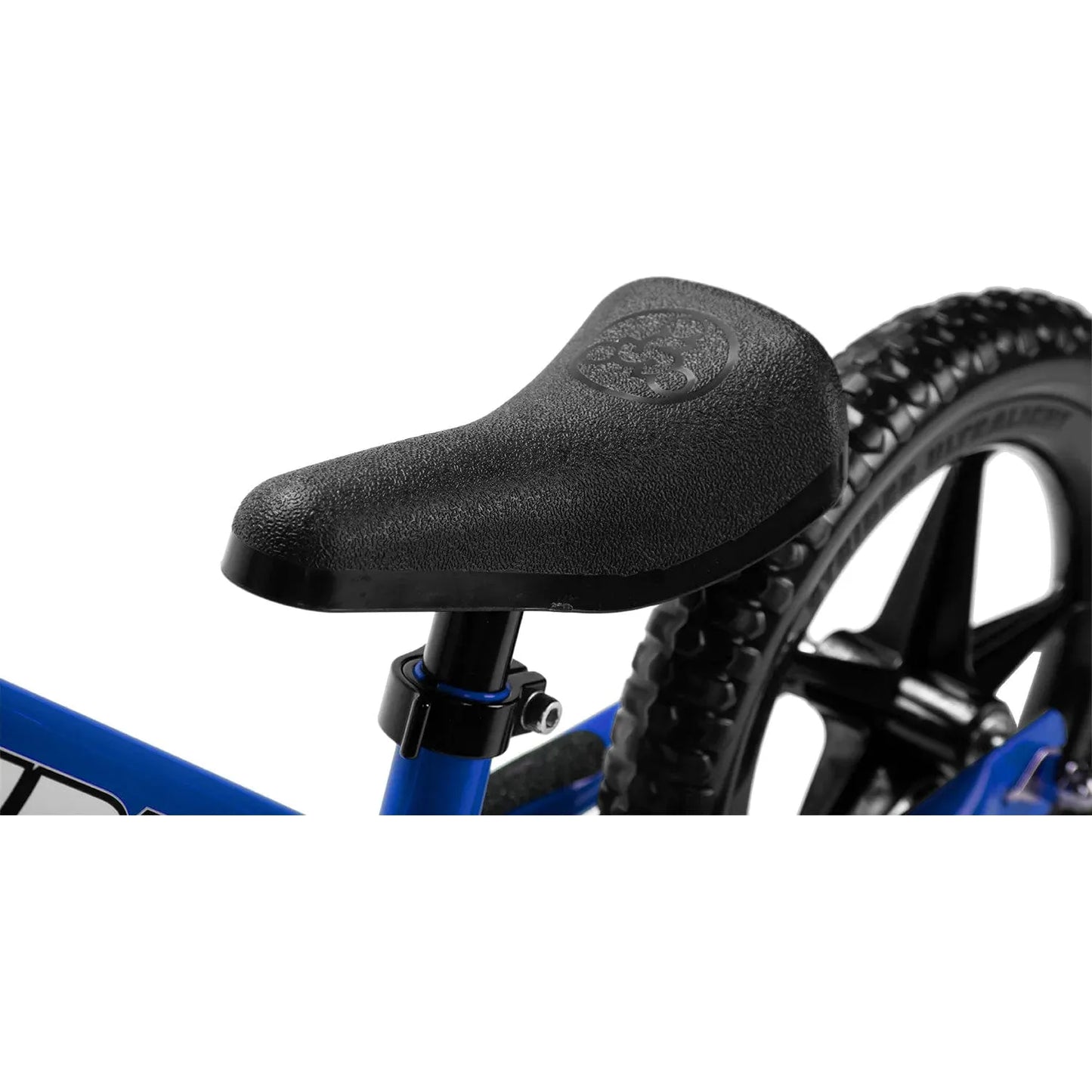 Strider Classic 12 inch Balance Bike - Blue seat close up