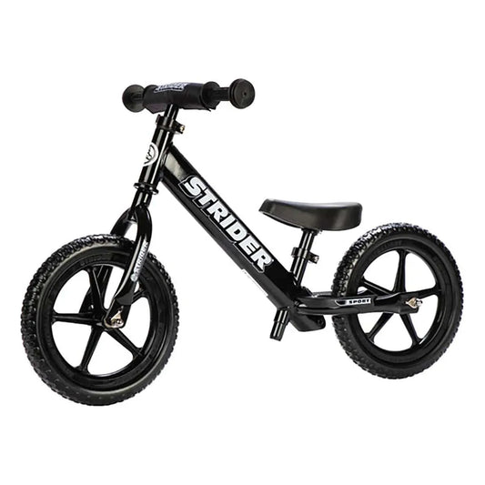 Strider Sport 12 inch Balance Bike - Black front left