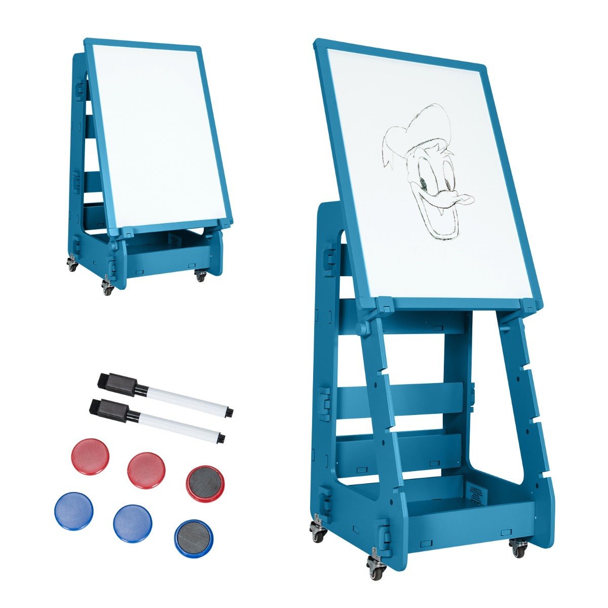 Multifunctional Art Easel with Storage for Kids-Navy