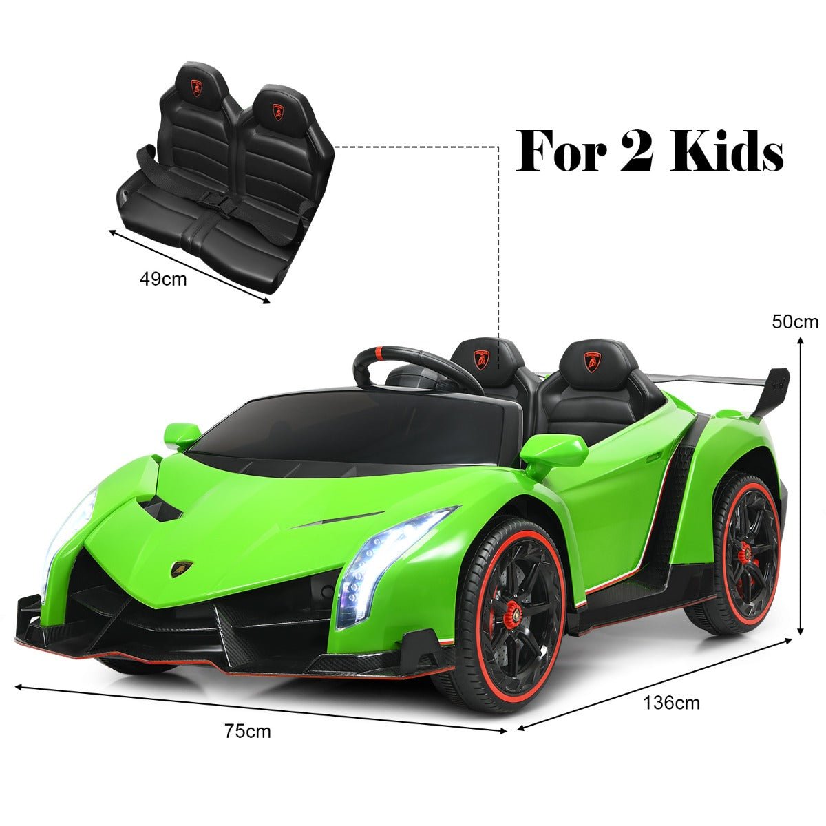 Kids Ride On Car with 2.4G Remote Control-Green