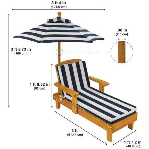KidKraft Outdoor Chaise with Umbrella dimensions