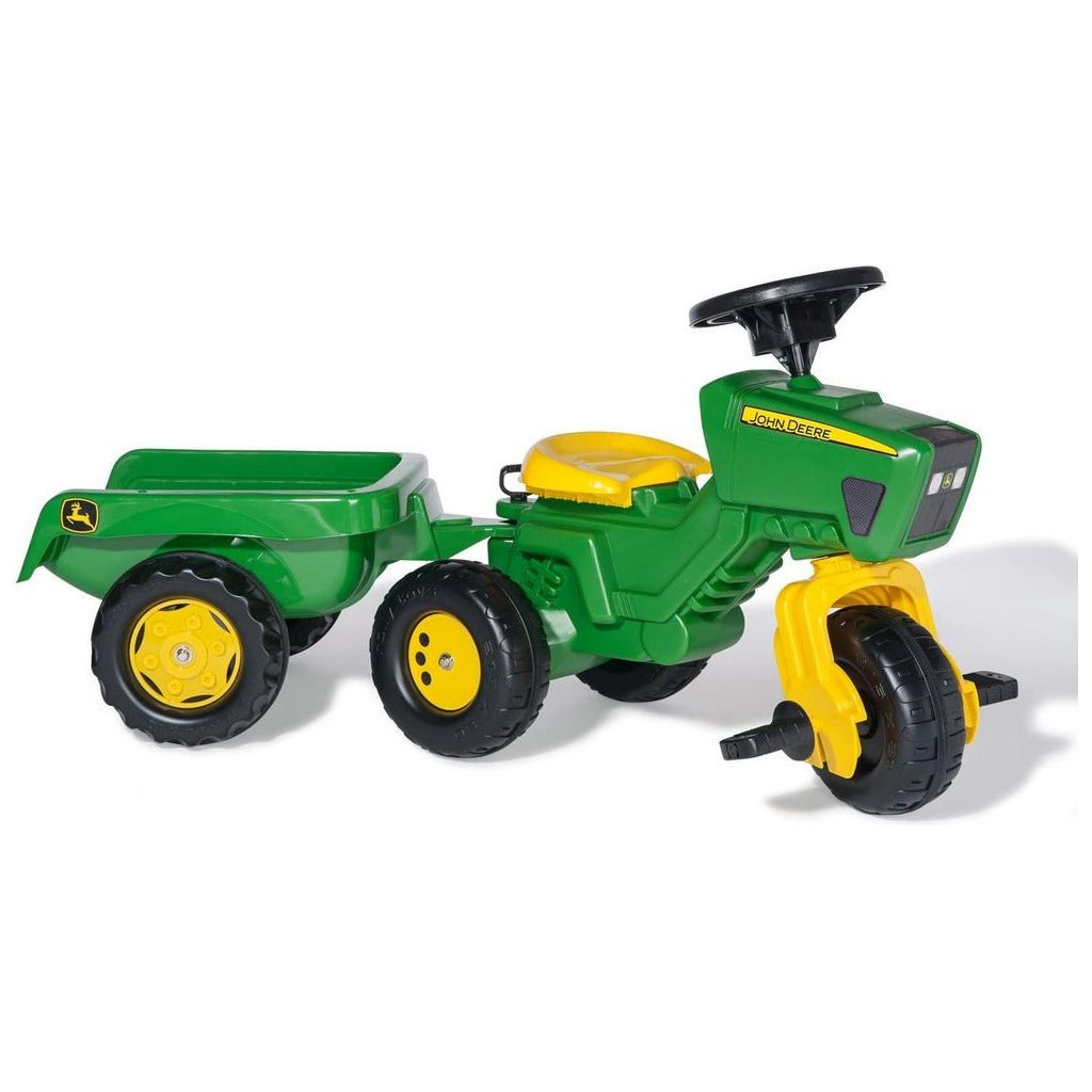 Rolly Toys John Deere Trio Trac with Electronic Steering Wheel & Trailer