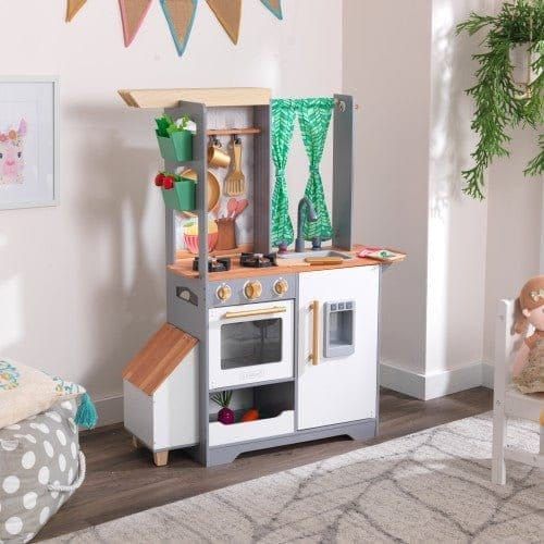 Kidkraft Terrace Garden Play Kitchen in playroom
