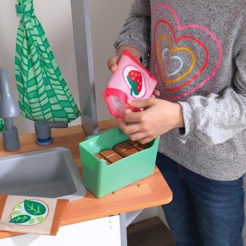 food in storage containers of Kidkraft Terrace Garden Play Kitchen