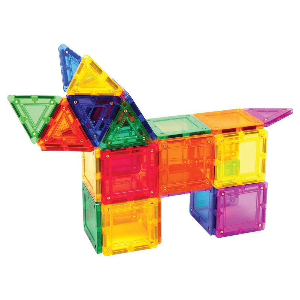 dog shape made using Magformers TileBlox 30 Piece with Magnetic Board