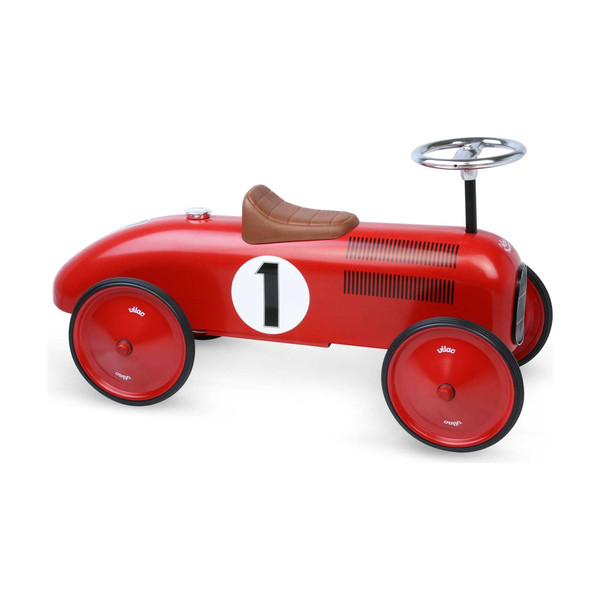 Vilac Classic Ride-On Racing Car - 18m+ - Red side