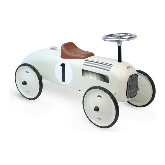Vilac Classic Ride-On Racing Car - 18m+ - Off White