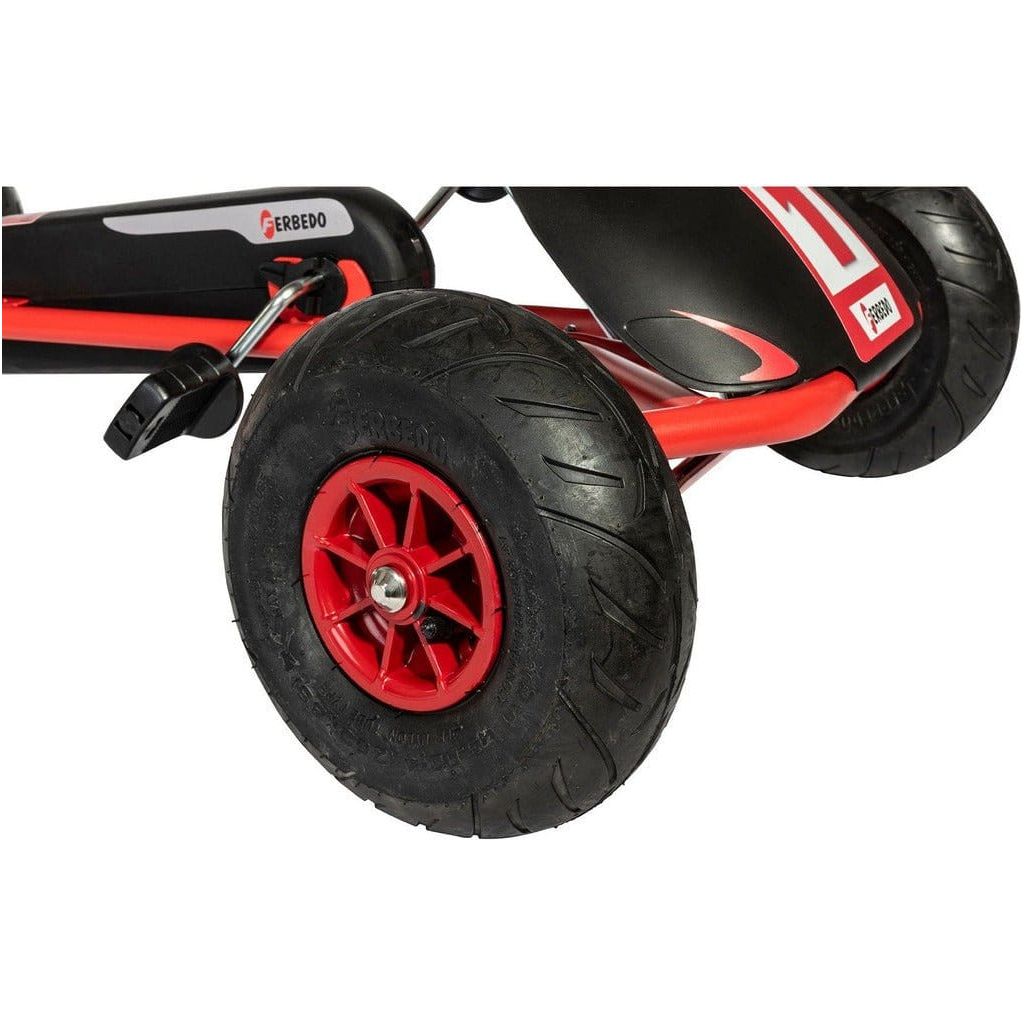 pneumatic tyres from Ferbedo AR8R Go Kart in black and red