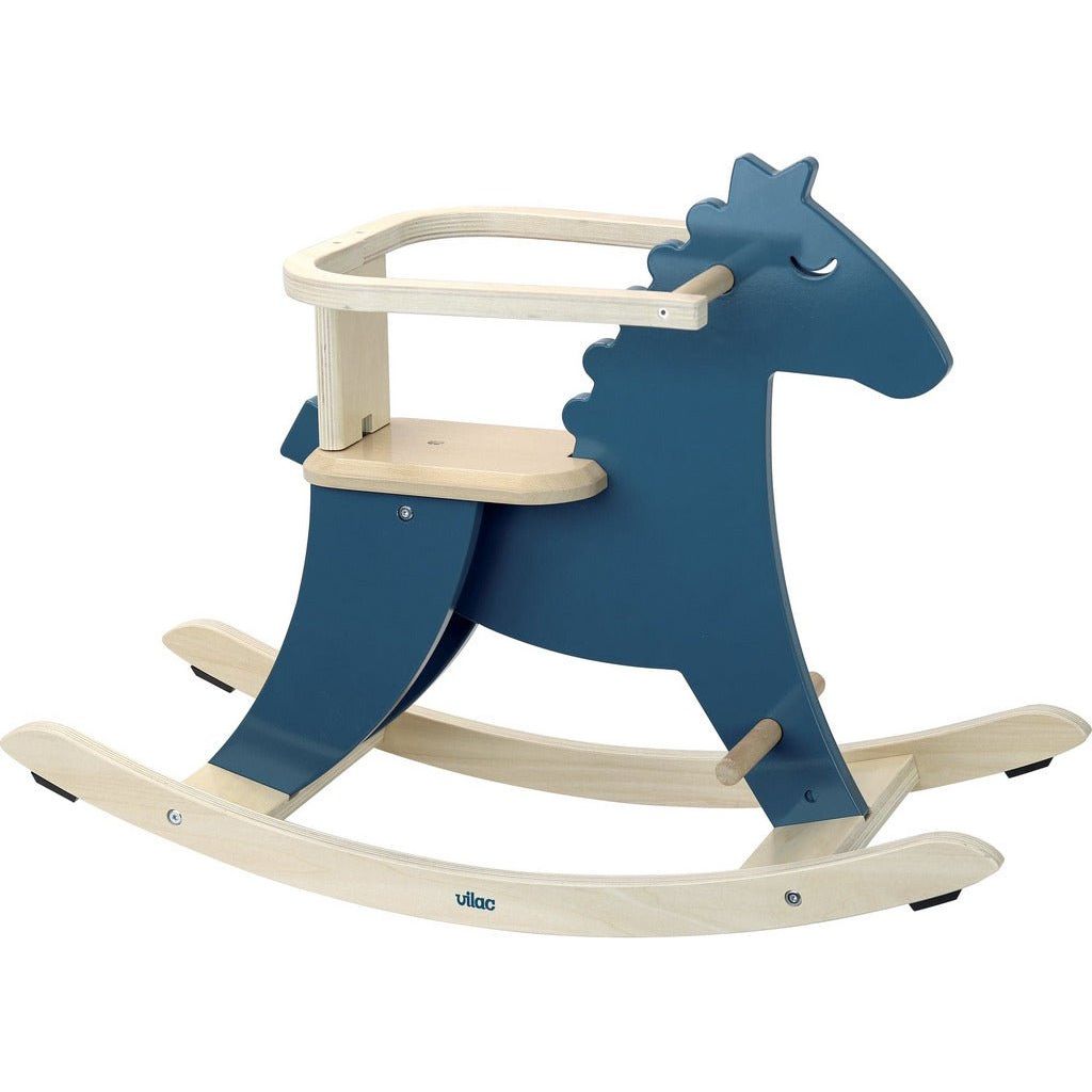 Vilac Hudada Rocking Horse - Blue with safety hoop