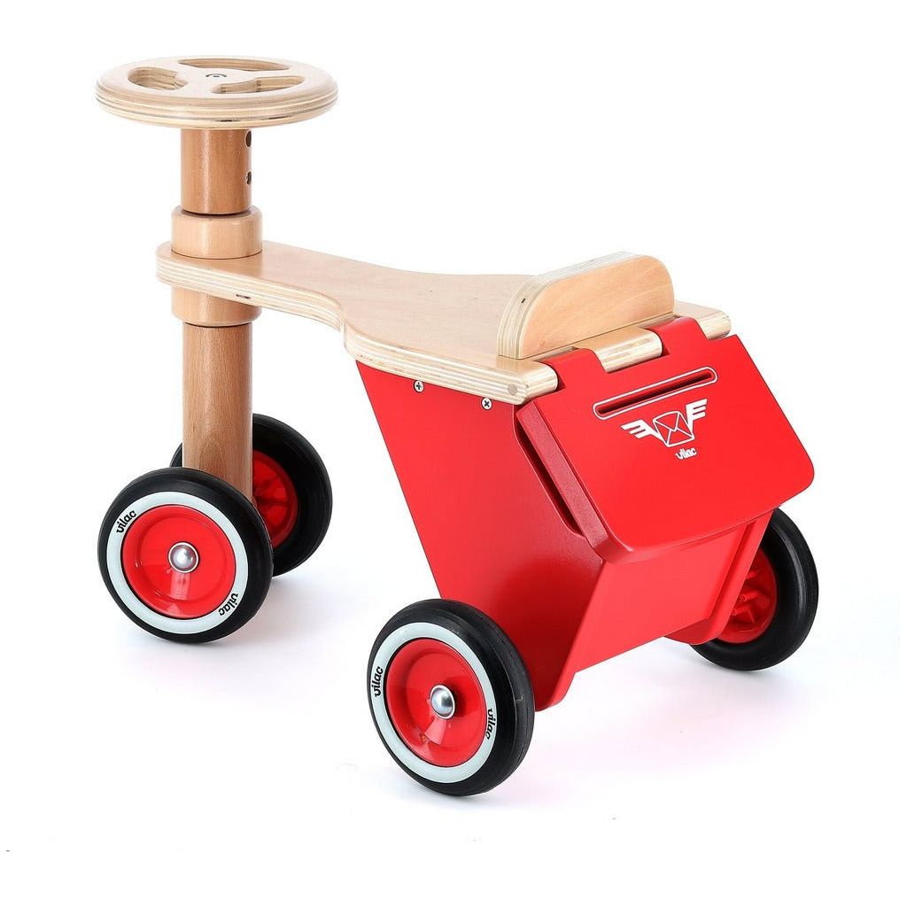 Vilac Postman Ride On Wooden Tricycle rear postbox
