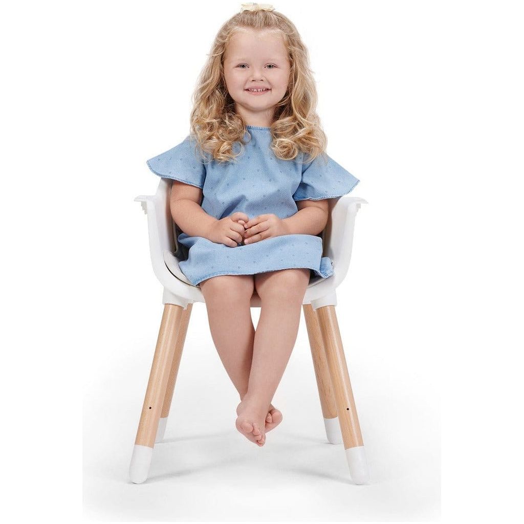 girl sitting in Kinderkraft Sienna Chair - Grey