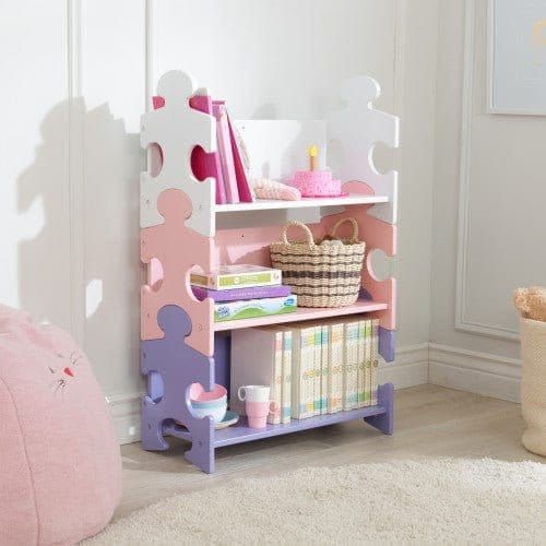 Kidkraft Puzzle Bookshelf - Pastel in room
