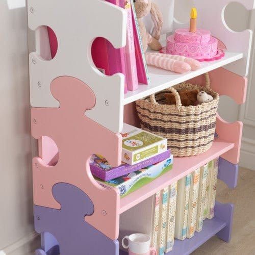 Kidkraft Puzzle Bookshelf - Pastel close up