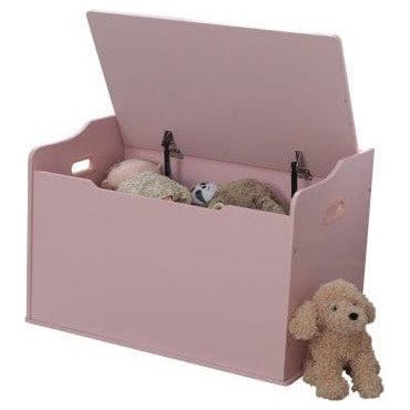 KidKraft Austin Toy Box - Pink open with teddy bears inside