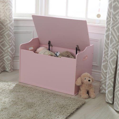 KidKraft Austin Toy Box - Pink with lid open